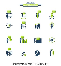 Training. Business training icon set. Vector