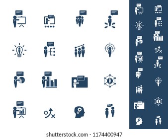 Training. Business training icon set. Vector illustration.