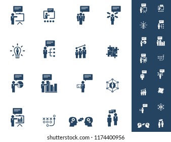 Training. Business training icon set. Vector illustration.