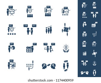 Training. Business training icon set. Vector illustration.