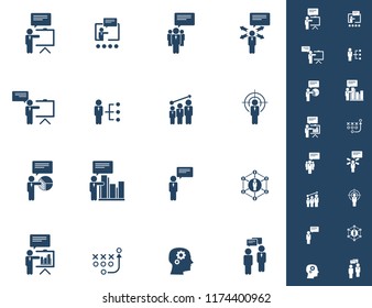 Training. Business training icon set. Vector illustration.