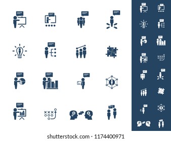 Training. Business training icon set. Vector illustration.