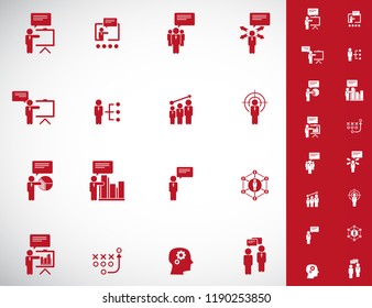 Training. Business training icon set. Vector illustration.