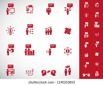Training. Business training icon set. Vector illustration.