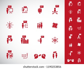 Training. Business training icon set. Vector illustration.