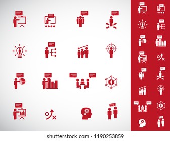 Training. Business training icon set. Vector illustration.