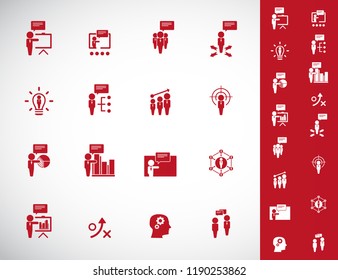 Training. Business training icon set. Vector illustration.