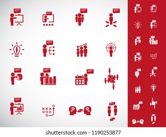 Training. Business training icon set. Vector illustration.