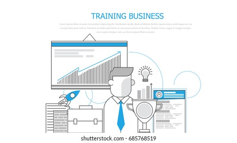 Training business . Vector flat illustration