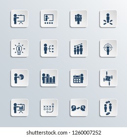 Training. Business training vector icon set.
