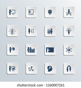 Training. Business training vector icon set.