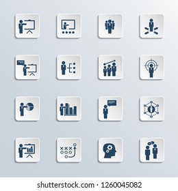 Training. Business training vector icon set.