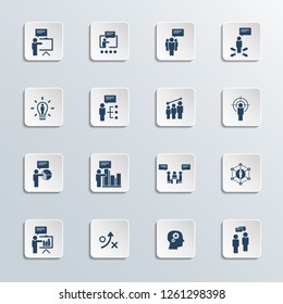 Training. Business training vector icon set.