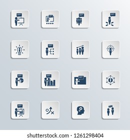 Training. Business training vector icon set.