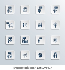 Training. Business training vector icon set.