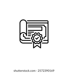 Training Certificate line icon. Universal creative premium symbol. Vector sign icon logo template. Vector illustration