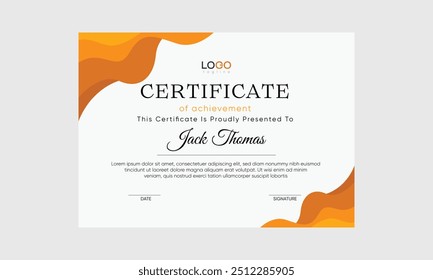 training certificate vector. abstract creative certificate background