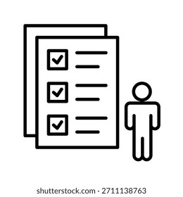 Ilustración vectorial de iconos de esquema de lista de comprobación de formación