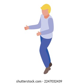 Icono de cine de entrenamiento vector isométrico. Educación dramática. Aptitud del club