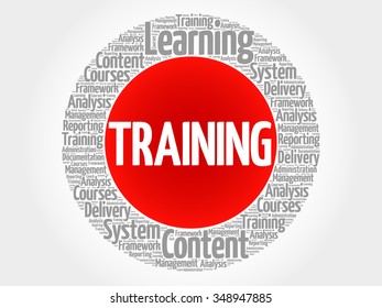 TRAINING circle word cloud, business concept