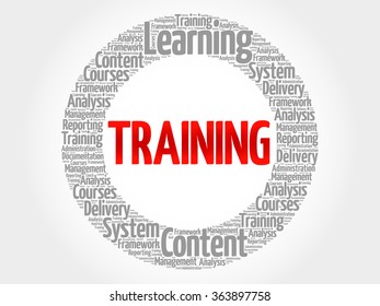 TRAINING circle word cloud, business concept