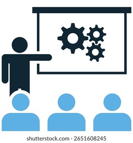 Training class icon vector, perfect for illustrating educational sessions, workshops, or learning environments. Ideal for e-learning platforms, corporate training, and academic content.