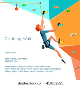 wall climbing vector