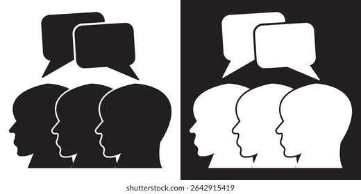 Entrenamiento, coaching, conferencia, icono de trabajo en equipo.  Ilustración vectorial. EPS 10 AI