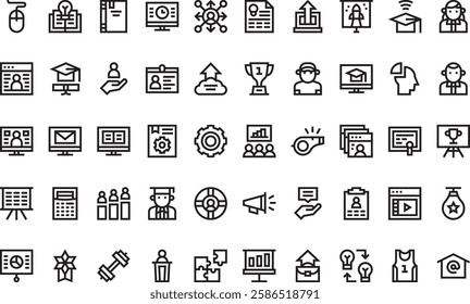 Training and coaching icons High-Quality Vector Icons Collection with Editable Stroke. Ideal for Professional and Creative Projects.