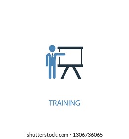 training concept 2 colored icon. Simple blue element illustration. training concept symbol design. Can be used for web and mobile UI/UX