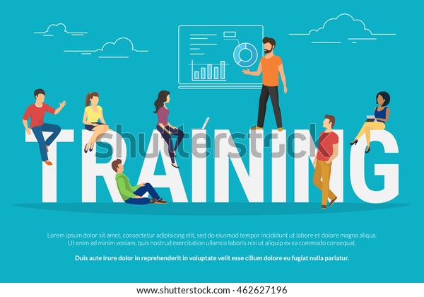 Training Concept Illustration Young People Attending Stock Vector Royalty Free 462627196