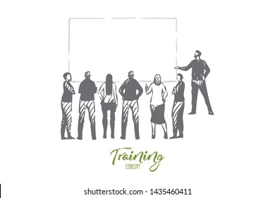 Training concept sketch. Isolated vector illustration