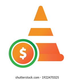 training cone finance illlustration design. training cone finance icon isolated on white background. ready use vector.