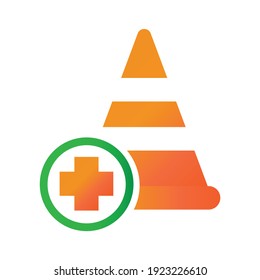 training cone medical illlustration design. training cone medical icon isolated on white background. ready use vector.