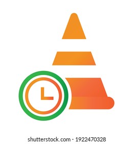 training cone time illlustration design. training cone time icon isolated on white background. ready use vector.