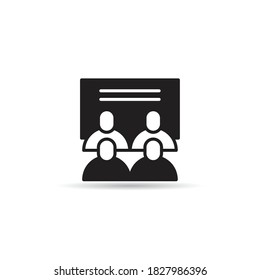 training and conference room icon on white background