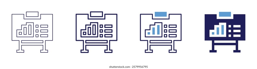 Training consultant icon in 4 different styles. Thin Line, Line, Bold Line, Duotone. Duotone style. Editable stroke.