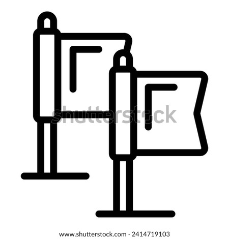 Training course flags icon outline vector. Dog course obstacle. Adult run play