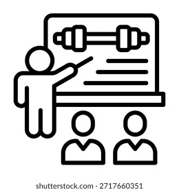 Ilustração de vetor de estilo de linha de ícone do curso de treinamento