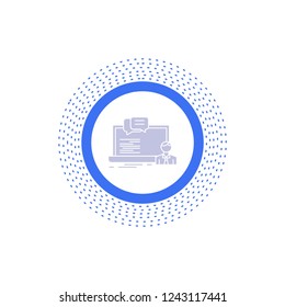 training, course, online, computer, chat Glyph Icon. Vector isolated illustration