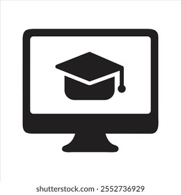 Training courses online. Webinar. Graduation icon