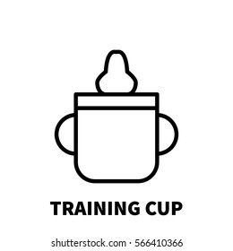 Training cup icon or logo in modern line style. High quality black outline pictogram for web site design and mobile apps. Vector illustration on a white background.
