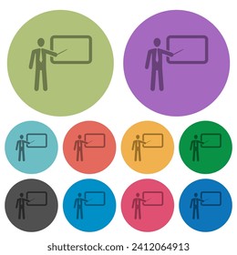Entrenar iconos planos más oscuros en el fondo de color redondeado