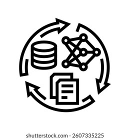 training data machine learning line icon vector. training data machine learning sign. isolated contour symbol black illustration