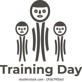 Training Day Logo. This logo can be used for design, business, work symbol and developing websites as well as prints materials and presentations. Easy to change colors and adjustable to any size.