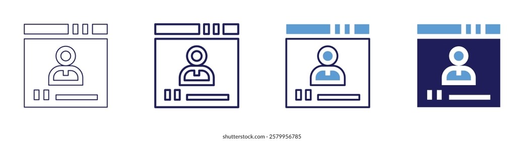 Training delivery icon in 4 different styles. Thin Line, Line, Bold Line, Duotone. Duotone style. Editable stroke.
