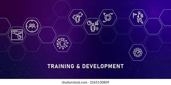 Training and Development gradient header employee skill improvement learning professional improvement program progress design