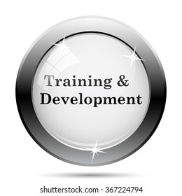 Training and development icon. Internet button on white background. EPS10 vector.
