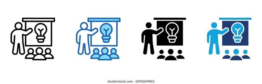 Training And Development icon Multi Style Vector Illustration
