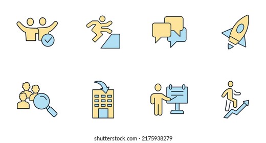 Iconos de entrenamiento y desarrollo. Símbolo de paquete de entrenamiento y desarrollo vectores para web infográfica